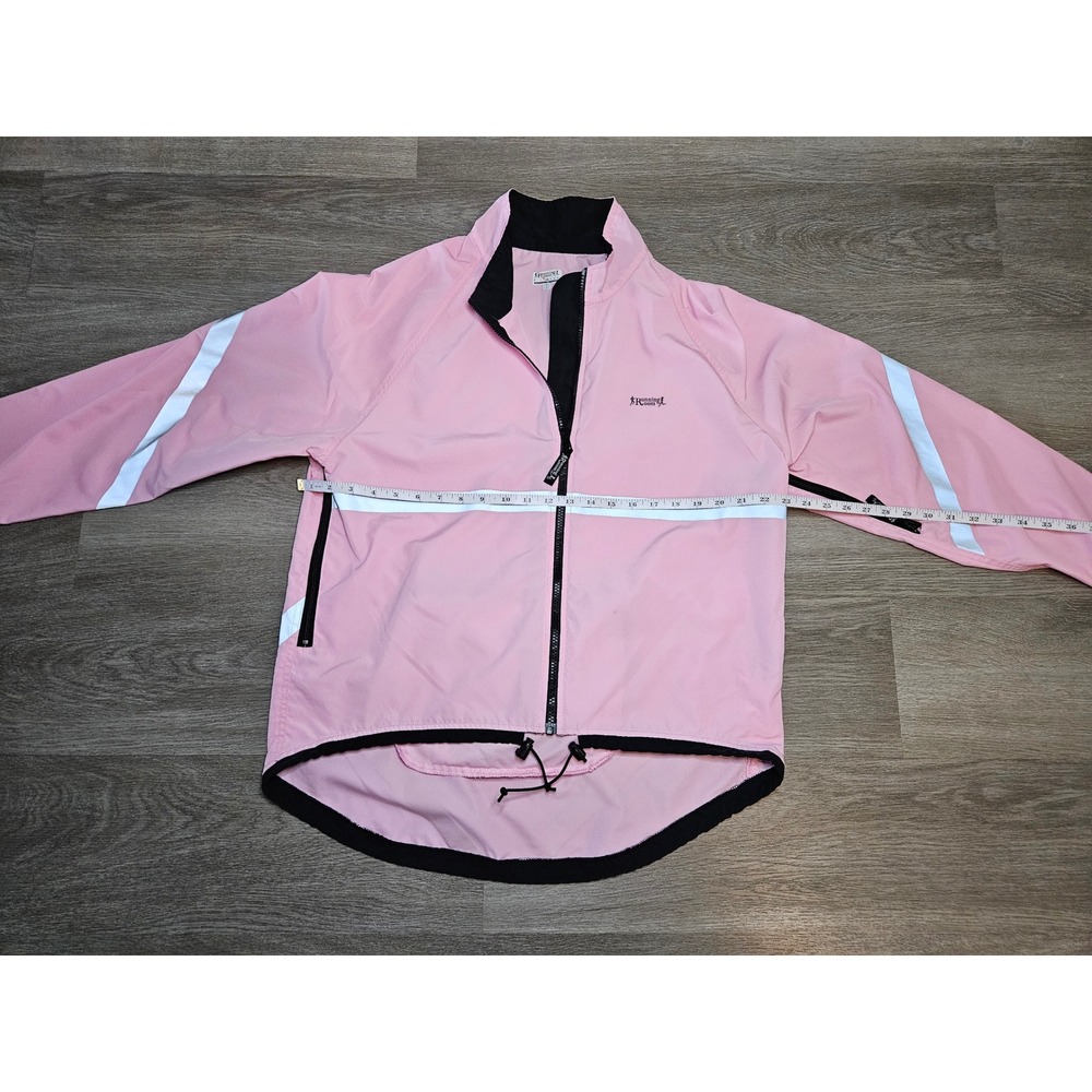 Running Room Vintage Pink Reflective Windbreaker Cycling Jacket Mid-2000s Size M - Picture 13 of 13
